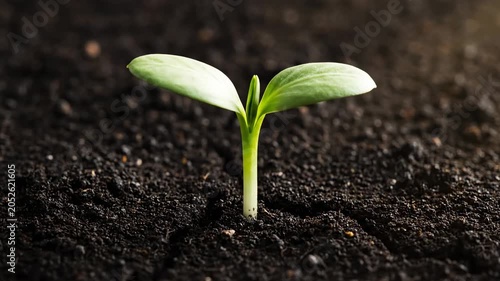 A young sprout emerging from the soil, representing new growth