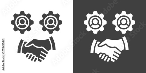 Bild auf Leinwand Employee Engagement Icon Set Vector Collection Isolated In Black And White