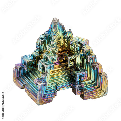 Iridescent Bismuth Crystal Geometric Structure