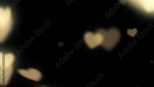 Soft Pink Hearts Floating in Dreamy Black Background 2K 60 FPS