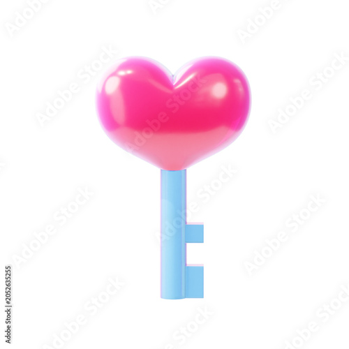 3d icon love and relationship key