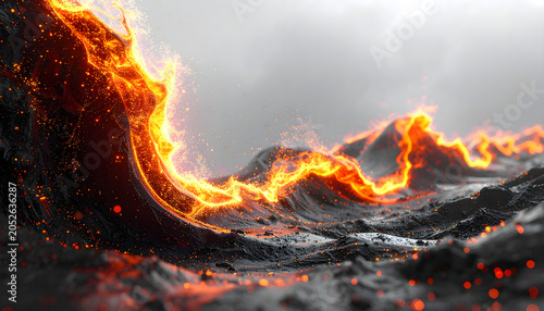 Abstract thermal energy particles and heat waves