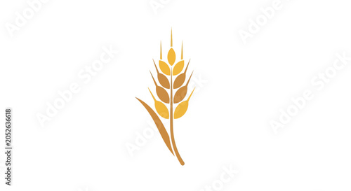 Minimalist Wheat Illustration on White Background Suitable for Agricultural Concepts