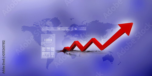 3d illustration Stock market online business concept. business Graph 