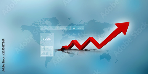 3d illustration Stock market online business concept. business Graph 