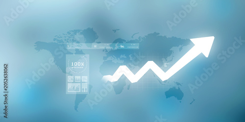 2d illustration Stock market online business concept. business Graph 