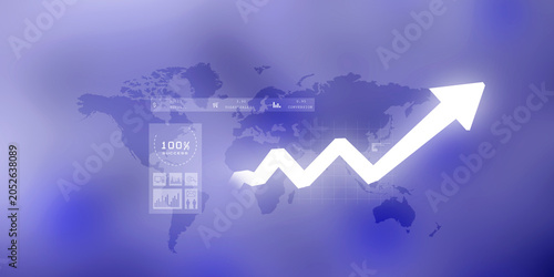 2d illustration Stock market online business concept. business Graph 