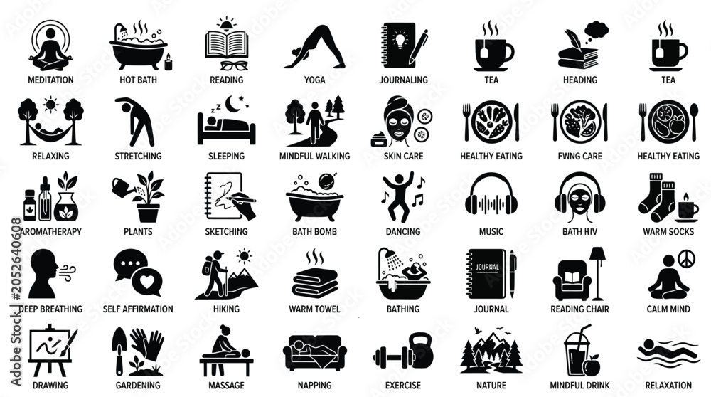 Naklejka premium Lifestyle icons depict daily habits.