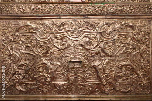 baroque silver altar in a chapel in a cathedral in syracuse in sicily in italy 