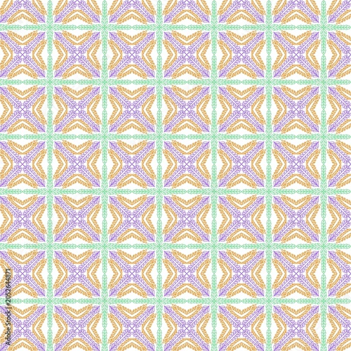 Colorful pastel rainbow geometric line mosaic seamless pattern.