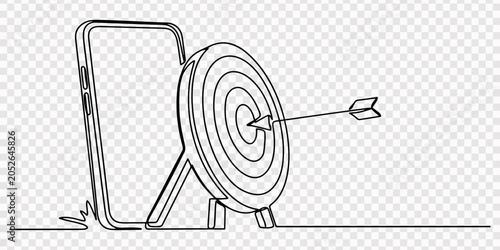Slika na platnu hit target on mobile with arrow