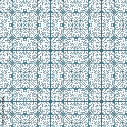 Vintage grey blue abstract line geometric seamless pattern.