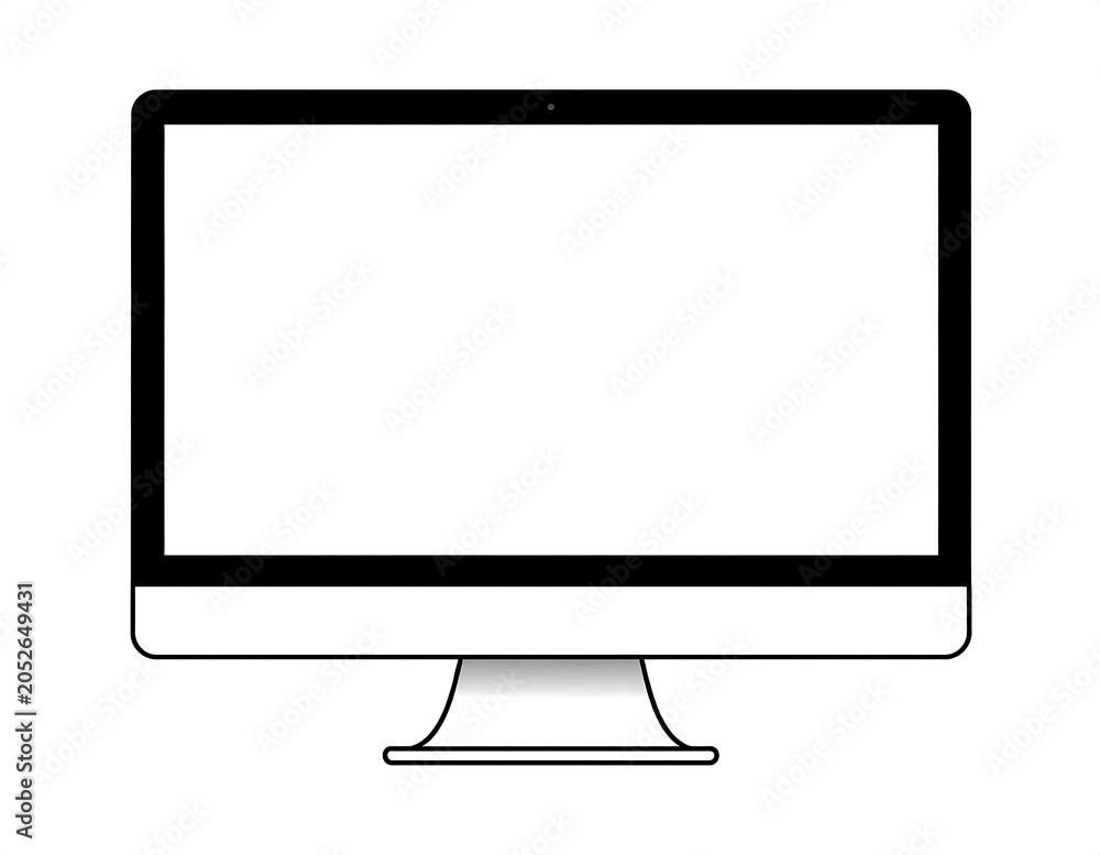 Fototapeta premium Modern Computer Monitor on Desk.