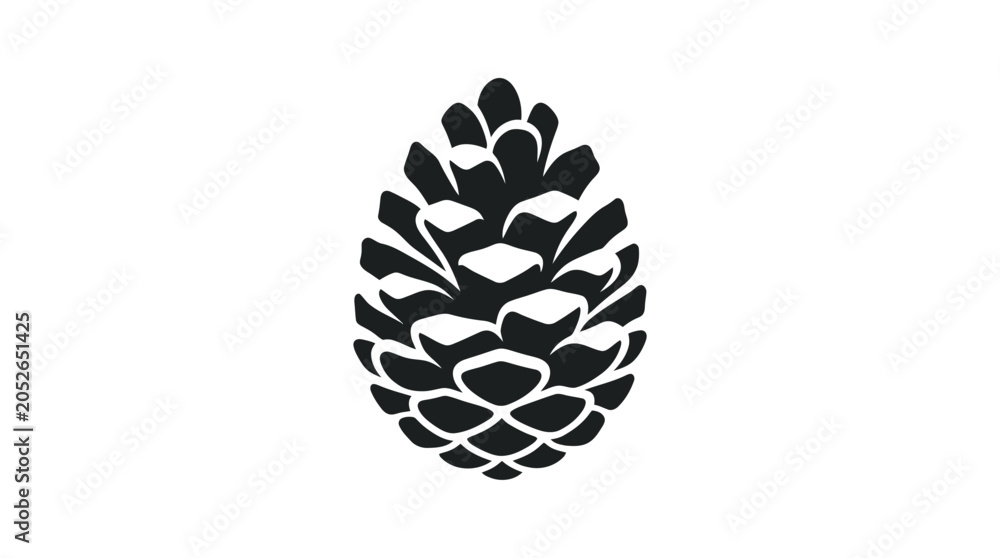 Obraz premium Pinecone graphic illustration isolated on white background.