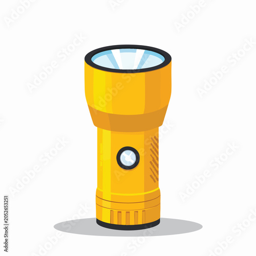Yellow electric flashlight icon isolated on white background.