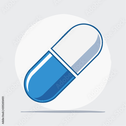 Blue and White Capsule Icon