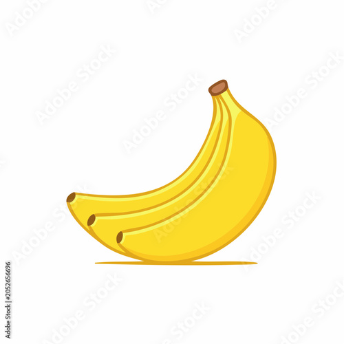 Illustration of a bunch of ripe yellow bananas