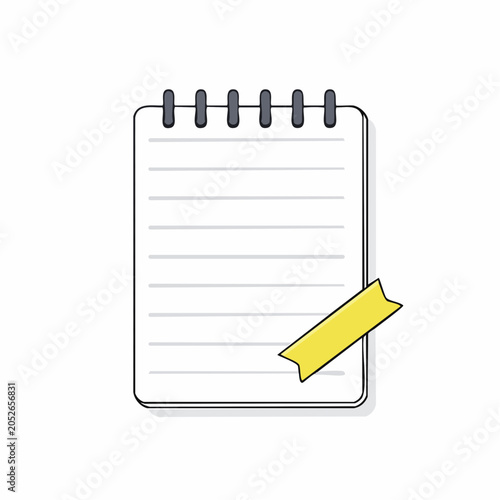 Spiral Notebook with Yellow Sticky Note
