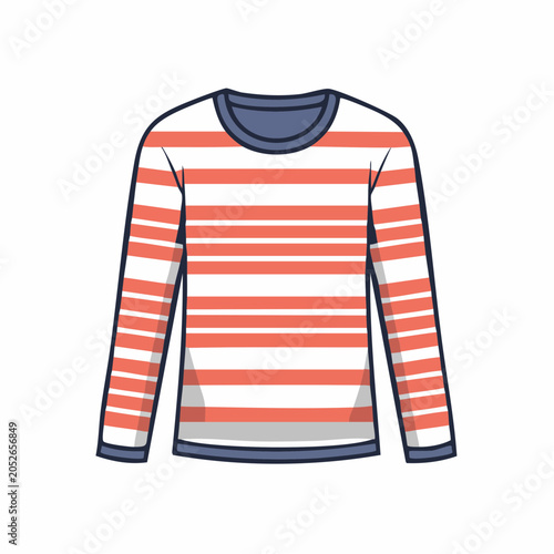 Striped Long Sleeve Shirt Illustration