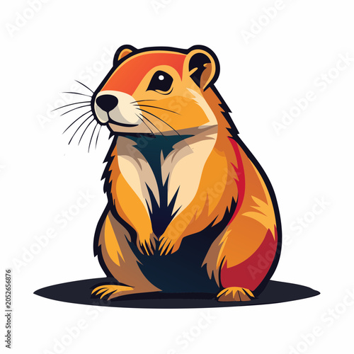Stylized Illustration of a Cute Gopher