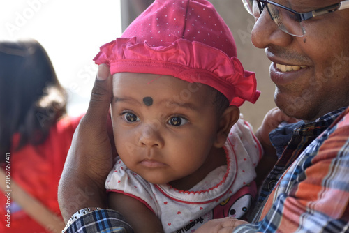 Father and baby daughter playing together family home lifestyle dad and child parenthood love emotions concept