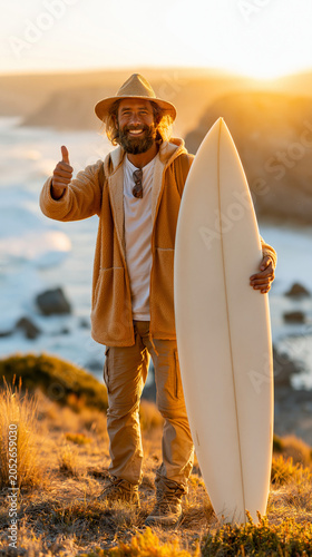Surfer's Golden Hour: A hap...