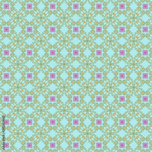 Delicate pastel green seamless geometric pattern for textile design.