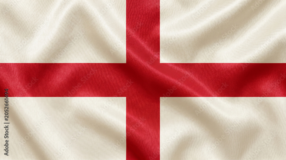 Fototapeta premium Wavy England flag fabric texture for a patriotic background
