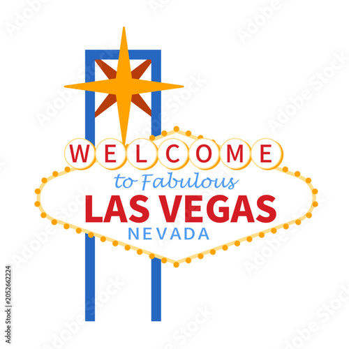 Las Vegas Sign - Colorful Flat Design Illustration