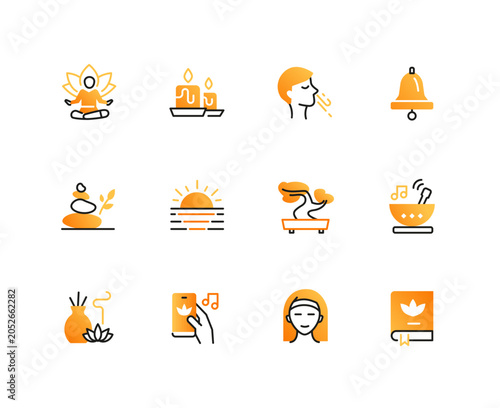 Recreation And Meditation Icons Set