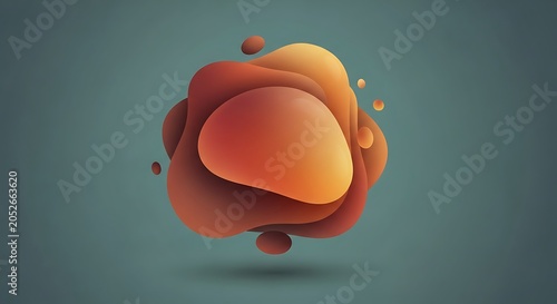Abstract Orange 3D Shape Design Element.