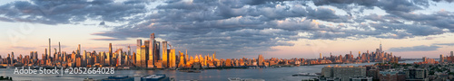 Panoramic view of New York City during sunset