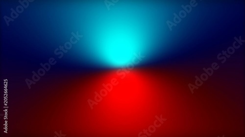 Dynamic Glowing Red and Cyan Light Vortex Loop