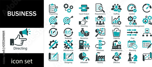 Business and operations management icon set