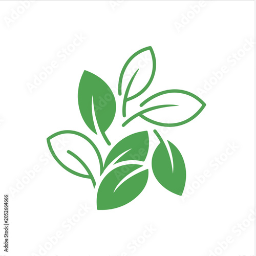 Vibrant green leaves vector illustration, a fresh botanical design element perfect for eco-friendly branding and natural product packaging, reflecting growth and environmental sustainability