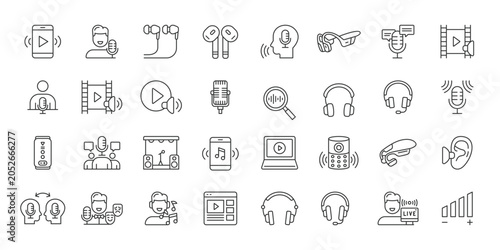Sound Volume icons in line design. sound, volume, audio, speaker, music, control, media on white background vector. Sound Volume editable stroke icon