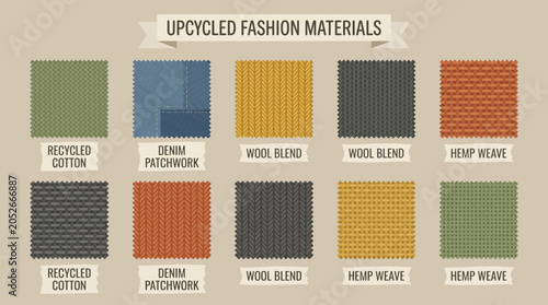 Фотография Recycled Fabric Swatches for Upcycled Fashion Designs