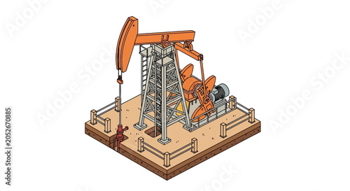 Photography Industrial Oil Pumpjack Machine Extracting Crude Petroleum Energy