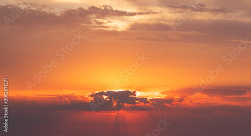 Sky replacement orange sunrise or sunset