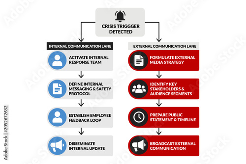 Crisis Communication Flowchart Routing Internal and External Response