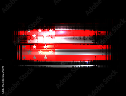 Element with the American flag in grunge style on a black background.