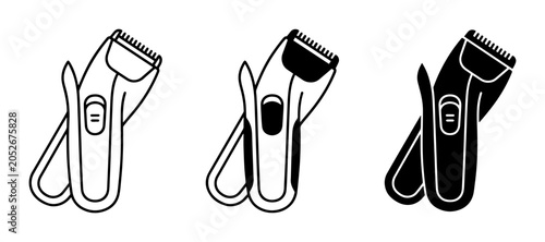 Bild auf Leinwand 3 Hair Clippers linear icon set, UI and web interface design