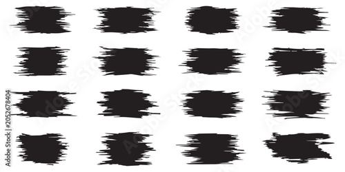 Quadro em tela Frayed black paint brush strokes pack