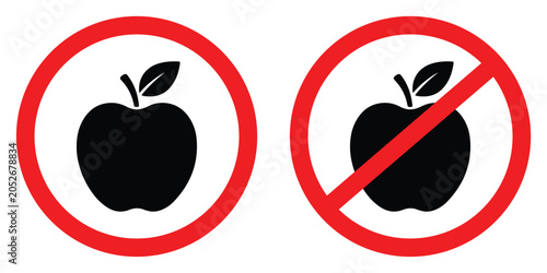 Two vector icons of an one allowed and one prohibited on a white background