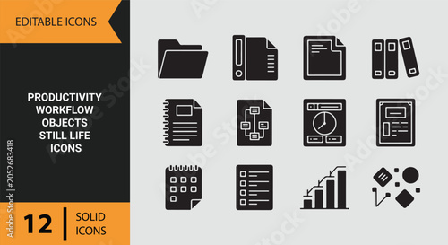 Productivity Workflow Management Tools and Task Organization Icons
