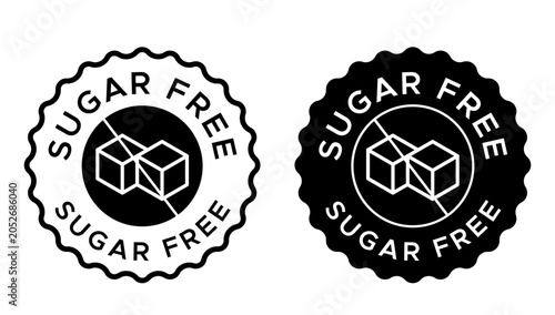 Sugar Free badge set, Sugar Free label set