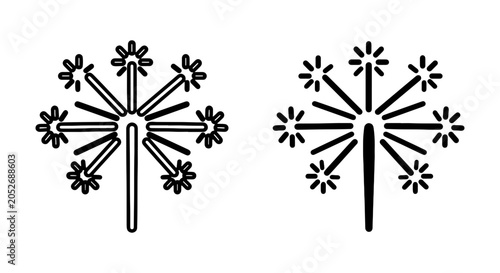 Tableau sur toile Dandelion Seed Head Icons, Vector Graphics for Nature and Growth Themes, Simple