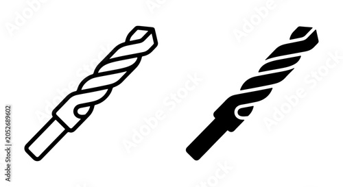 Obraz na plátně Drill Bit Icons, Metal Tool Vector Graphics, Industrial Hardware Symbols, Constr