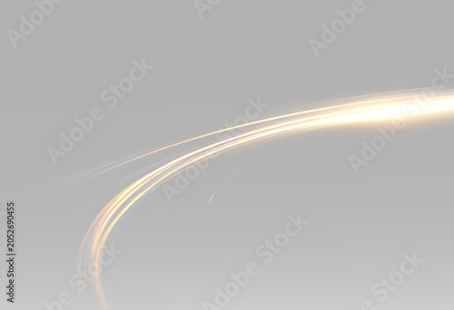 Canvas Print Blazing golden light trace glowing swoop dynamic streak curve