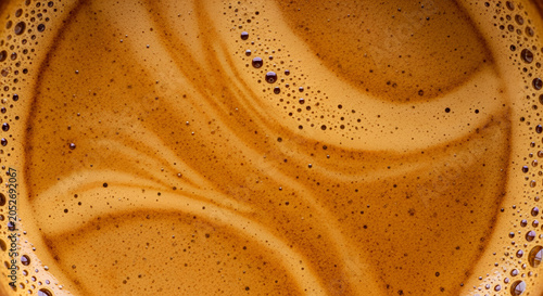 Abstract macro photo of coffee latte art